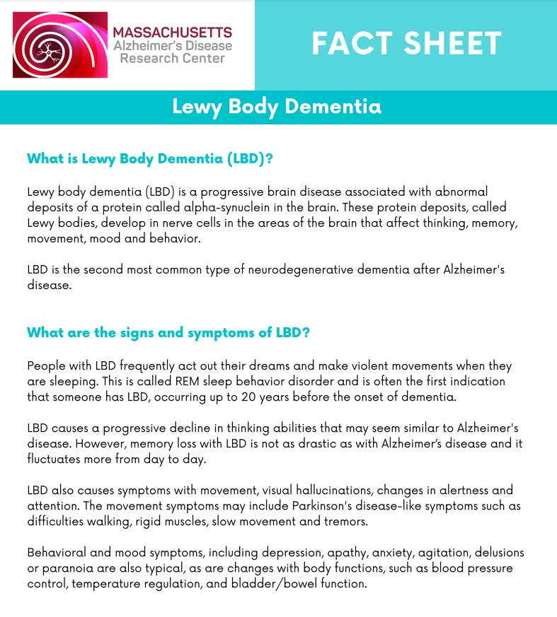 Lewy body dementia fact sheet